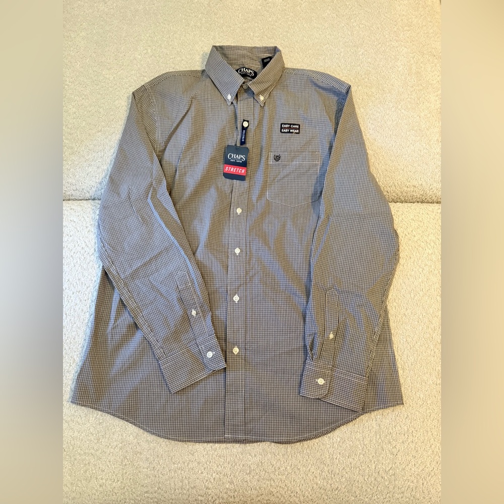 Chaps Stretch Easy Care Button Down Shirt | Size L - Picture 2 of 3